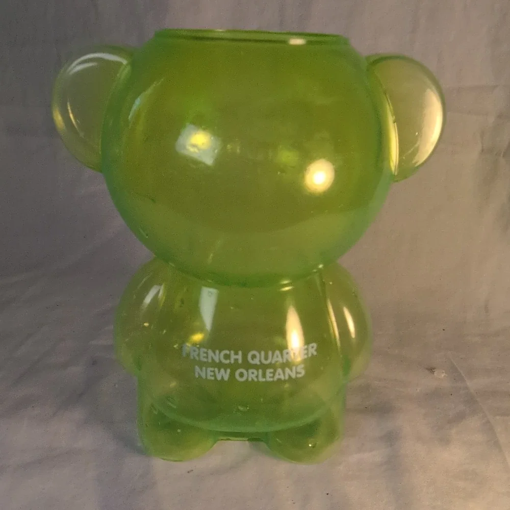 SLUSH Green Cartoon Canister French Quarter New Orleans Plastic Jar